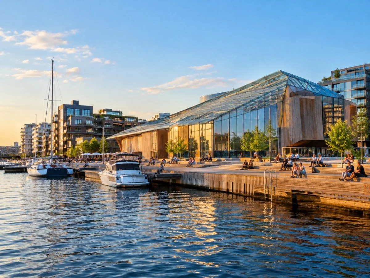 Il lungomare di Aker Brygge e Tjuvholmen visto dal fiordo